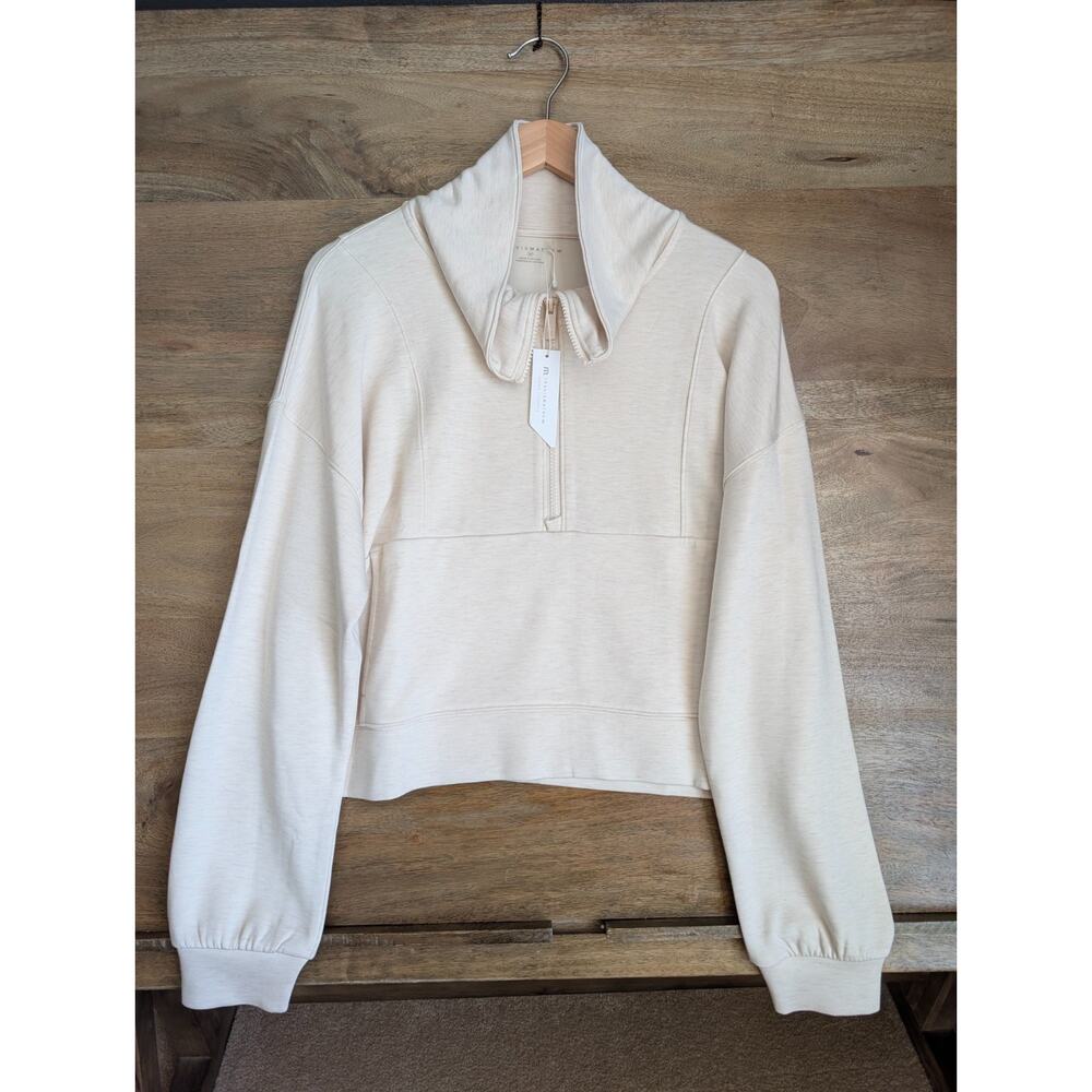 NWT Travis Mathew Sweatshirt Women's M Light Beige Skyloft Soft Half-Zip 1LE060
